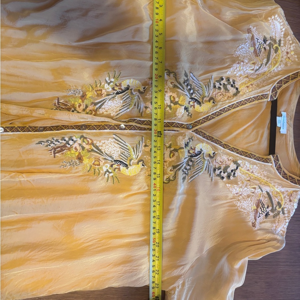 Sundance Golden Hopes Tunic embroidered bird top. - Picture 5 of 10